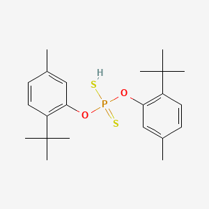 molecular formula C22H31O2PS2 B13755741 o,o-Bis(2-tert-butyl-5-methylphenyl) hydrogen phosphorodithioate CAS No. 6291-43-6