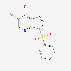 molecular formula C13H8BrFN2O2S B1375575 5-Bromo-4-fluoro-1-(phenylsulfonyl)-7-azaindole CAS No. 1172067-98-9