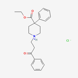 molecular formula C23H28ClNO3 B13755794 1-(2-Benzoylethyl)-4-phenylisonipecotic acid ethyl ester hydrochloride CAS No. 60789-94-8