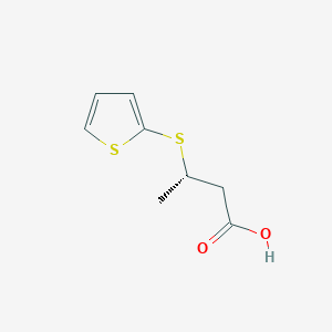 molecular formula C8H10O2S2 B137558 (S)-3-(Thiophen-2-ylthio)butanoic acid CAS No. 133359-80-5
