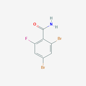molecular formula C7H4Br2FNO B1375580 2,4-Dibromo-6-fluorobenzamide CAS No. 904285-17-2