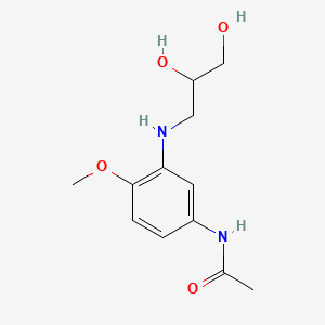 molecular formula C12H18N2O4 B13755814 N-[3-[(2,3-Dihydroxypropyl)amino]-4-methoxyphenyl]acetamide CAS No. 63133-73-3