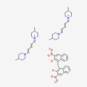 Piperidinium, 1-(5-(4-methylpiperidino)-2,4-pentadienylidene)-4-methyl-, pamoate, hydrate