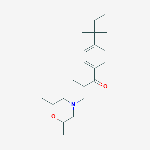 3-(2,6-Dimethylmorpholin-4-yl)-2-methyl-1-[4-(2-methylbutan-2-yl)phenyl]propan-1-one