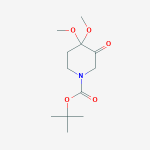 molecular formula C12H21NO5 B1375590 Tert-butyl 4,4-dimethoxy-3-oxopiperidine-1-carboxylate CAS No. 1007595-82-5