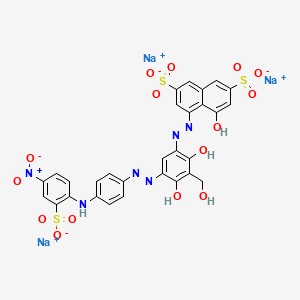 2,7-Naphthalenedisulfonic acid, 4-((2,4-dihydroxy(hydroxymethyl)-5-((4-((4-nitro-2-sulfophenyl)amino)phenyl)azo)phenyl)azo)-5-hydroxy-, sodium salt