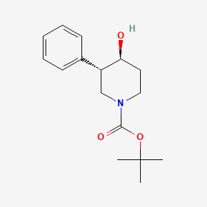 molecular formula C16H23NO3 B1375614 反式-叔丁基 4-羟基-3-苯基哌啶-1-甲酸酯 CAS No. 1448682-11-8