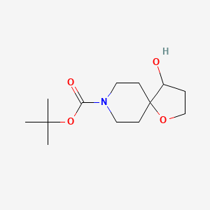 molecular formula C13H23NO4 B1375616 叔丁基-4-羟基-1-氧杂-8-氮杂螺[4.5]癸烷-8-羧酸酯 CAS No. 757239-67-1