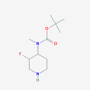 molecular formula C11H21FN2O2 B1375617 tert-butyl N-(3-fluoropiperidin-4-yl)-N-methylcarbamate CAS No. 1630907-22-0