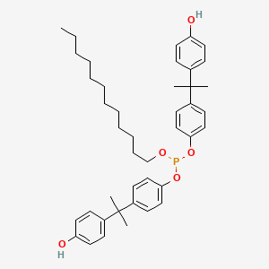 molecular formula C42H55O5P B13756205 Phosphorous acid, dodecyl bis[4-[1-(4-hydroxyphenyl)-1-methylethyl]phenyl] ester CAS No. 60381-07-9