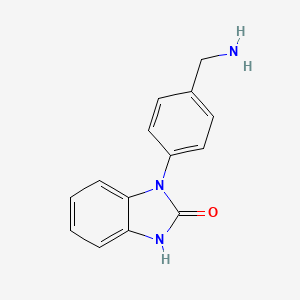 molecular formula C14H13N3O B1375627 1-[4-(aminomethyl)phenyl]-2,3-dihydro-1H-1,3-benzodiazol-2-one CAS No. 1369032-56-3