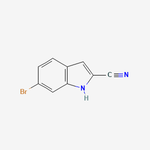 molecular formula C9H5BrN2 B1375630 6-溴-1H-吲哚-2-碳腈 CAS No. 1420537-60-5