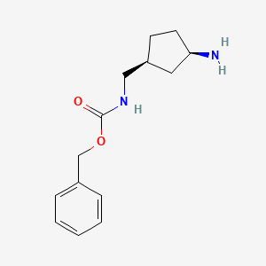 molecular formula C14H20N2O2 B1375632 rel-benzyl N-{[(1S,3R)-3-aminocyclopentyl]methyl}carbamate CAS No. 1312766-48-5