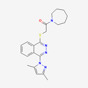 1-(Azepan-1-yl)-2-[4-(3,5-dimethylpyrazol-1-yl)phthalazin-1-yl]sulfanylethanone