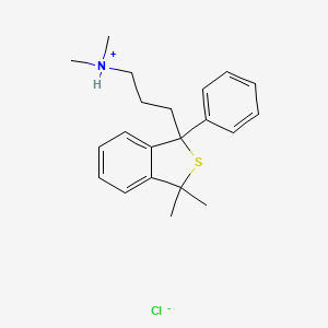 molecular formula C21H28ClNS B13756420 1,3-Dihydro-1-phenyl-N,N,3,3-tetramethylbenzo(c)thiophene-1-propylamine hydrochloride CAS No. 26106-04-7