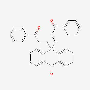 molecular formula C32H26O3 B13756452 10,10-Bis(3-oxo-3-phenylpropyl)anthracen-9(10H)-one CAS No. 52236-44-9