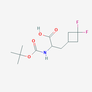 molecular formula C12H19F2NO4 B1375659 2-((tert-Butoxycarbonyl)amino)-3-(3,3-difluorocyclobutyl)propanoic acid CAS No. 681128-43-8