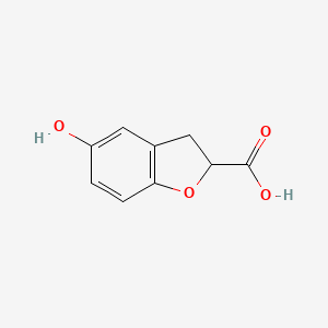 molecular formula C9H8O4 B1375663 5-羟基-2,3-二氢苯并呋喃-2-羧酸 CAS No. 1163729-43-8