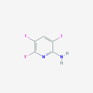 molecular formula C5H3FI2N2 B1375668 6-氟-3,5-二碘吡啶-2-胺 CAS No. 1402148-90-6