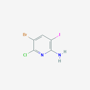 molecular formula C5H3BrClIN2 B1375671 5-溴-6-氯-3-碘吡啶-2-胺 CAS No. 1207625-23-7