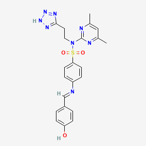 Benzenesulfonamide, N-(4,6-dimethyl-2-pyrimidinyl)-4-(((4-hydroxyphenyl)methylene)amino)-N-(2-(1H-tetrazol-5-yl)ethyl)-