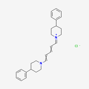 molecular formula C27H33ClN2 B13756776 1-(5-(4-Phenylpiperidino)-2,4-pentadienylidene)-4-phenylpiperidinium chloride CAS No. 22966-89-8