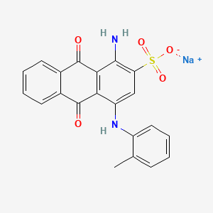 molecular formula C21H15N2NaO5S B13756780 2-Anthracenesulfonic acid, 1-amino-9,10-dihydro-4-[(2-methylphenyl)amino]-9,10-dioxo-, monosodium salt CAS No. 25492-67-5