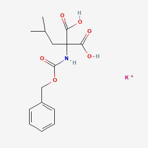 2-(2-Methylpropyl)-2-phenylmethoxycarbonylamino-propanedioic acid