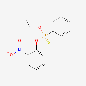 molecular formula C14H14NO4PS B13756835 Phenylphosphonothioic acid O-ethyl O-(2-nitrophenyl) ester CAS No. 57856-21-0