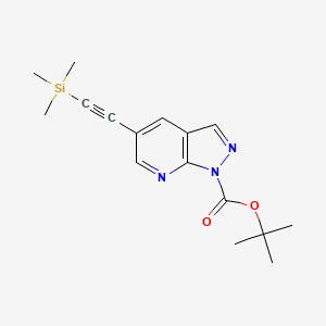 B1375687 tert-Butyl 5-((trimethylsilyl)ethynyl)-1H-pyrazolo[3,4-b]pyridine-1-carboxylate CAS No. 1305325-05-6
