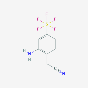 molecular formula C8H7F5N2S B1375693 (2-氨基-4-(五氟硫烷基)苯基)乙腈 CAS No. 1379811-96-7