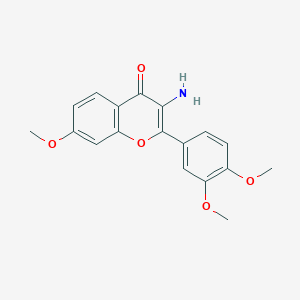 4h-1-Benzopyran-4-one,3-amino-2-(3,4-dimethoxyphenyl)-7-methoxy-