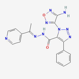 3-(4-amino-1,2,5-oxadiazol-3-yl)-5-phenyl-N-[(E)-1-pyridin-4-ylethylideneamino]triazole-4-carboxamide