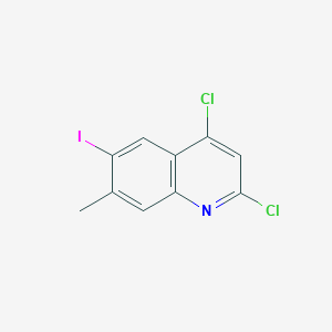 molecular formula C10H6Cl2IN B13757001 2,4-Dichloro-6-iodo-7-methyl-quinoline 