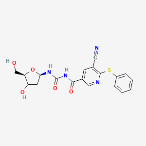 (3xi)-N-{[5-Cyano-6-(phenylsulfanyl)pyridine-3-carbonyl]carbamoyl}-2-deoxy-beta-D-glycero-pentofuranosylamine