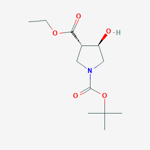 molecular formula C12H21NO5 B1375713 (3S,4R)-1-叔丁基 3-乙基 4-羟基吡咯烷-1,3-二羧酸酯 CAS No. 849935-85-9