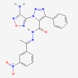 3-(4-amino-1,2,5-oxadiazol-3-yl)-N-[(E)-1-(3-nitrophenyl)ethylideneamino]-5-phenyltriazole-4-carboxamide