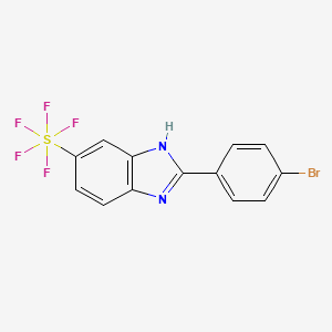 molecular formula C13H8BrF5N2S B1375715 2-(4-溴苯基)-5-(五氟硫基)-1H-苯并咪唑 CAS No. 1379812-01-7