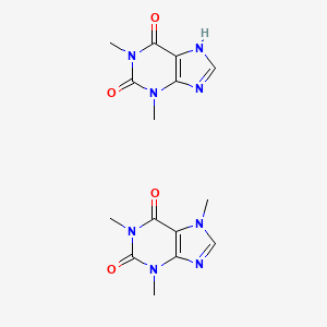 molecular formula C15H18N8O4 B13757178 1,3-dimethyl-7H-purine-2,6-dione;1,3,7-trimethylpurine-2,6-dione 