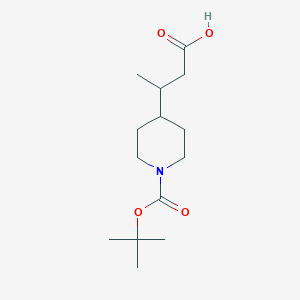molecular formula C14H25NO4 B1375734 3-{1-[(叔丁氧基)羰基]哌啶-4-基}丁酸 CAS No. 1334495-20-3