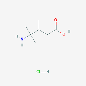 molecular formula C7H16ClNO2 B1375744 4-Amino-3,4-dimethylpentanoic acid hydrochloride CAS No. 1401425-21-5