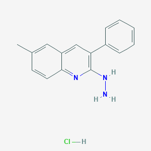 2-Hydrazino-6-methyl-3-phenylquinoline hydrochloride