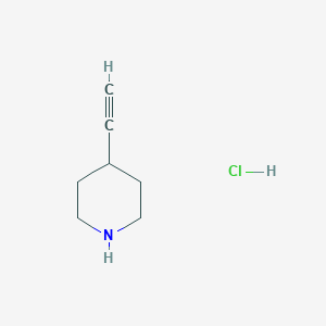 molecular formula C7H12ClN B1375752 4-Ethynylpiperidine hydrochloride CAS No. 550378-30-8