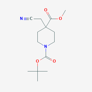 molecular formula C14H22N2O4 B1375753 1-tert-Butyl 4-methyl 4-(cyanomethyl)piperidine-1,4-dicarboxylate CAS No. 1350475-42-1