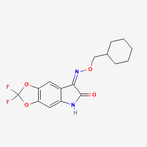 (7Z)-7-(cyclohexylmethoxyimino)-2,2-difluoro-5H-[1,3]dioxolo[4,5-f]indol-6-one