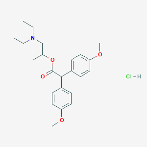 1-(Diethylamino)propan-2-yl bis(4-methoxyphenyl)acetate--hydrogen chloride (1/1)