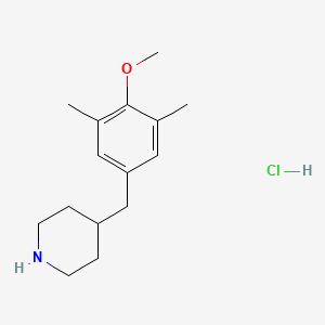 4-[(4-Methoxy-3,5-dimethylphenyl)methyl]piperidine--hydrogen chloride (1/1)