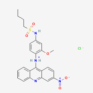 molecular formula C24H25ClN4O5S B13757613 3'-Methoxy-4'-(3-nitro-9-acridinylamino)-1-butanesulfonanilide hydrochloride CAS No. 71803-01-5