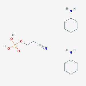 molecular formula C15H32N3O4P B13757630 Bis(cyclohexylammonium) 2-cyanoethyl phosphate CAS No. 62654-09-5