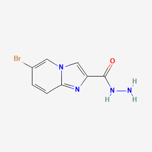 molecular formula C8H7BrN4O B1375780 6-溴咪唑并[1,2-a]吡啶-2-碳酰肼 CAS No. 474956-06-4